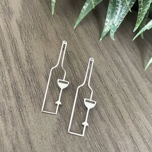 Silver Wine Bottle Earrings